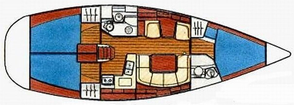 Sun Oddysey 40  deck layout