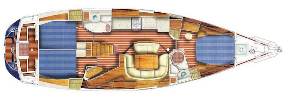 Sun Odyssey 49 deck layout